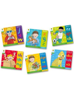 Oxford Reading Tree Floppy’s Phonics Sounds and Letters Stage 2-5 Set | Books 7-12: j v w, y z zz, sh th ng, x qu, dge ve wh, cks tch nk | Oxford University Press