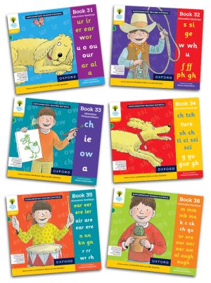 Oxford Reading Tree Floppy’s Phonics Sounds and Letters Stage 12-13 Set | Books 31-36: ur ir er ear er, s si ge g w wh u ff ph gh, ch ie ow a, ch tch ure sh ch ti si s gue gh, ear eer are er re ear, im in kn ck ch sh th qu ng le our aw ough | Oxford University Press
