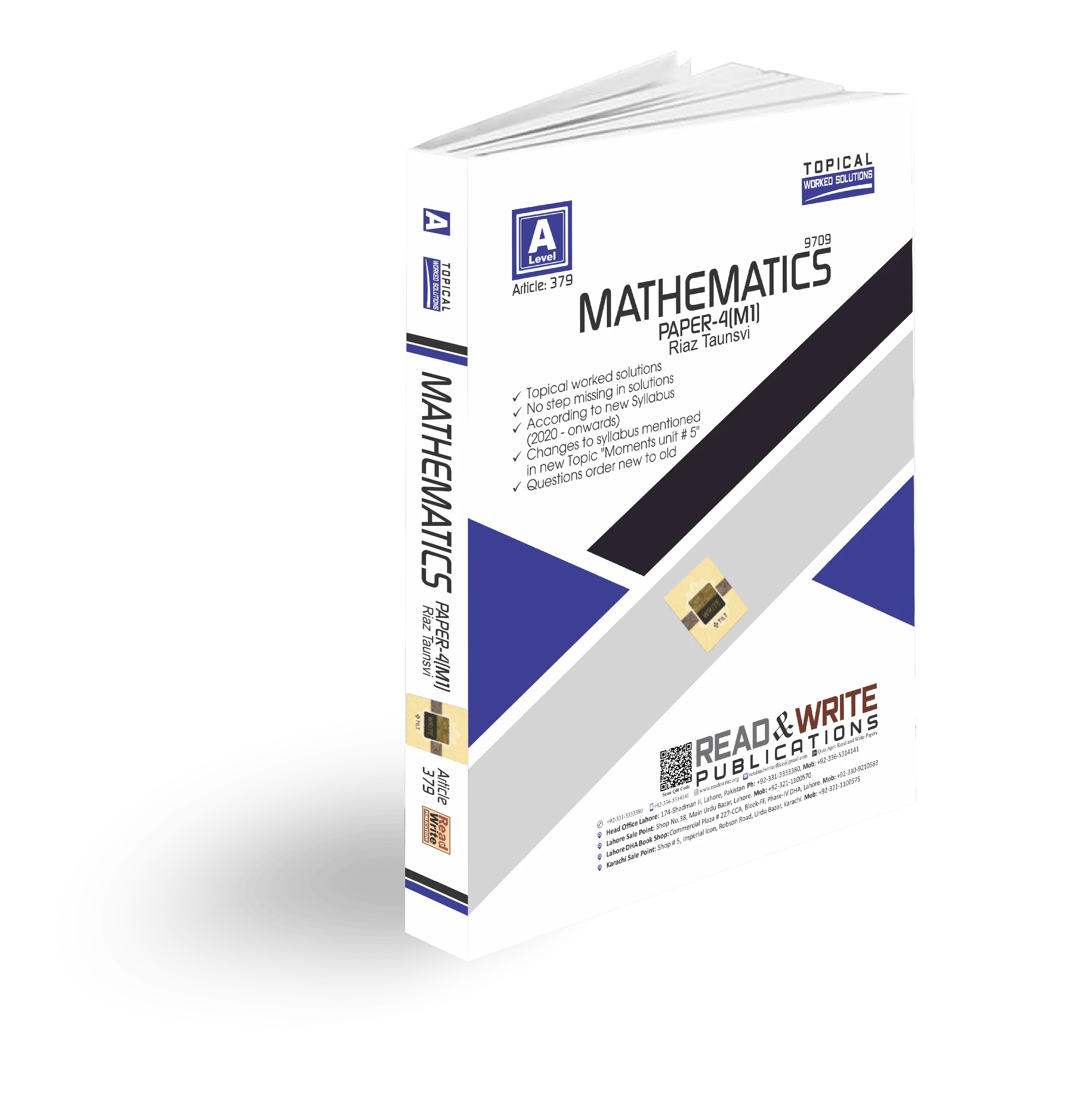 A Level Mathematics Paper 4 M1 Topical Worked Solutions | 9709 | Article 379 | Riaz Taunsvi | Read & Write Publications