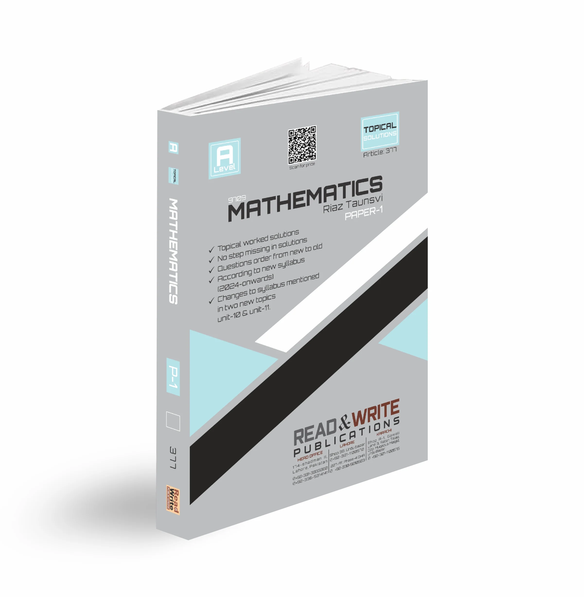A Level Mathematics Paper 1 Topical Worked Solutions | 9709 | Article 377 | Riaz Taunsvi | Read & Write Publications