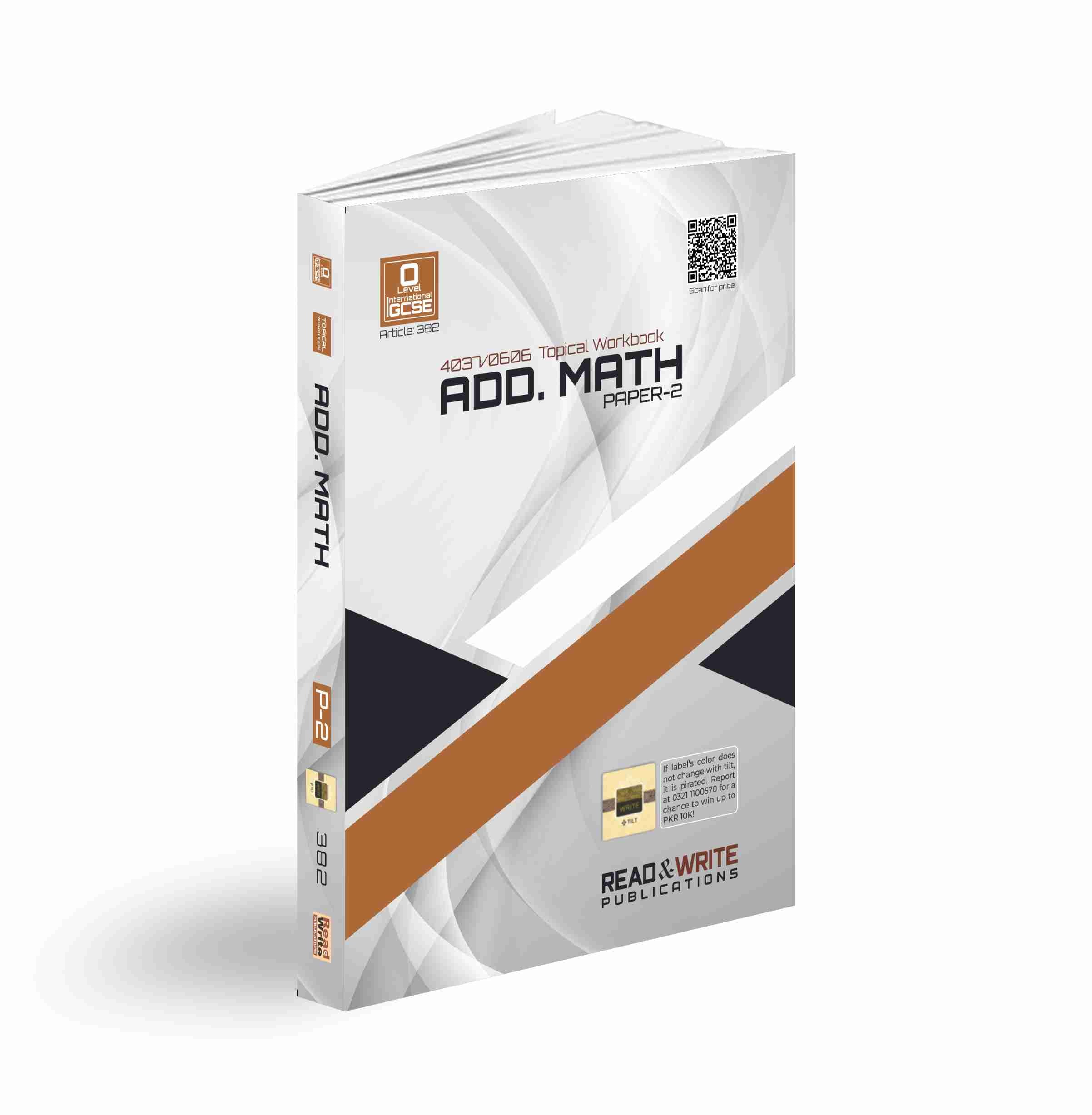 O Level Additional Mathematics Paper-2 Topical Workbook 4037/0606 | Read & Write Publications
